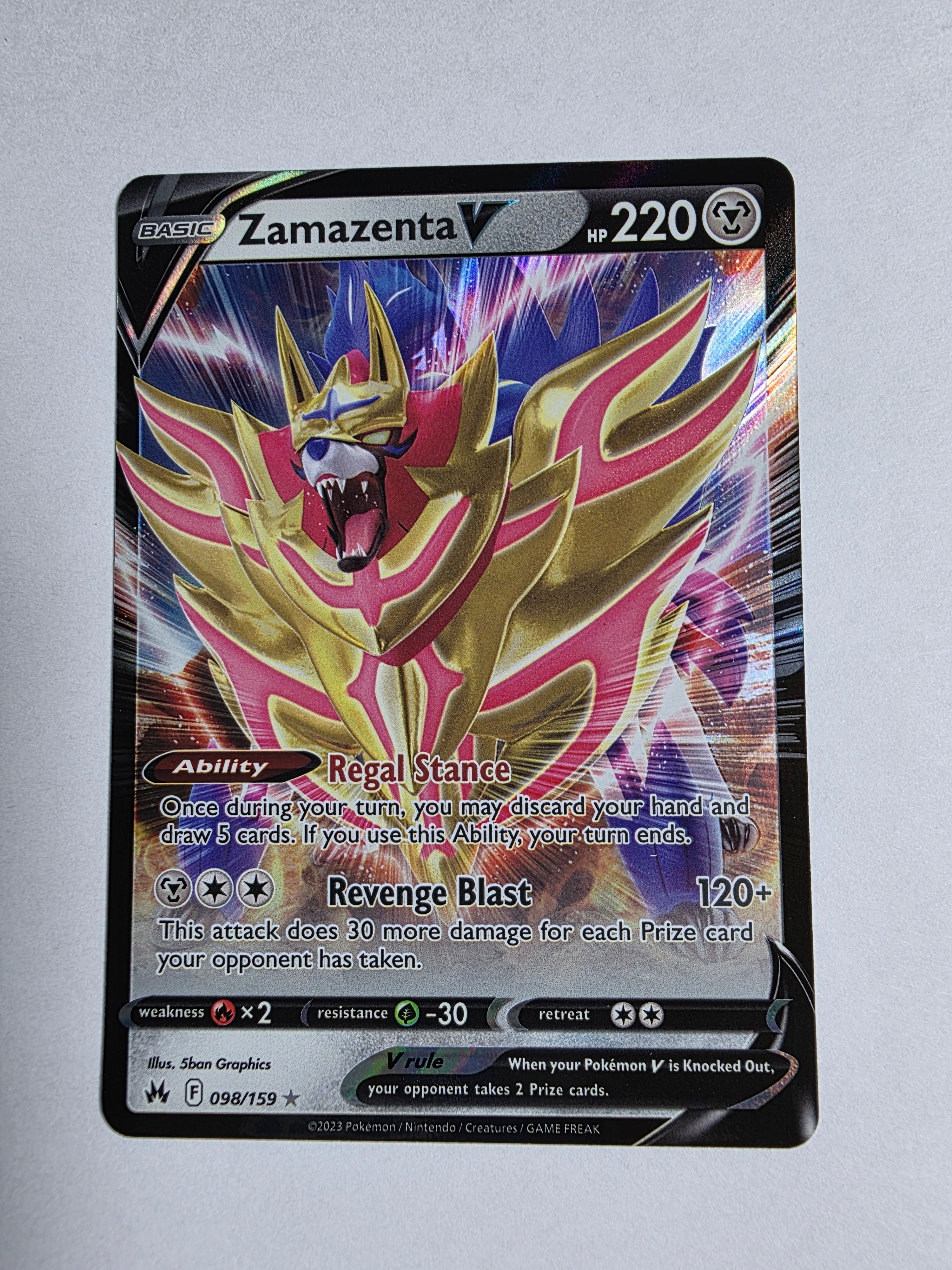 Zamazenta 097/159 Holo Pokemon Card - Near Mint Condition From Crown Zenith Set Zamazenta 097/159 Holo Pokemon Card - Near Mint Condition From Crown Zenith Set