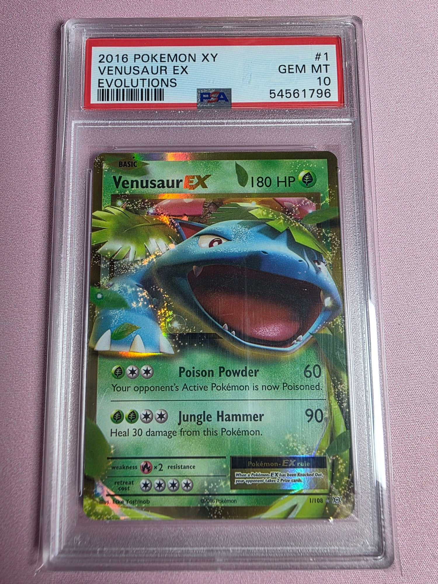 2016 Pokemon XY Evolutions Venusaur EX #1 - PSA 10