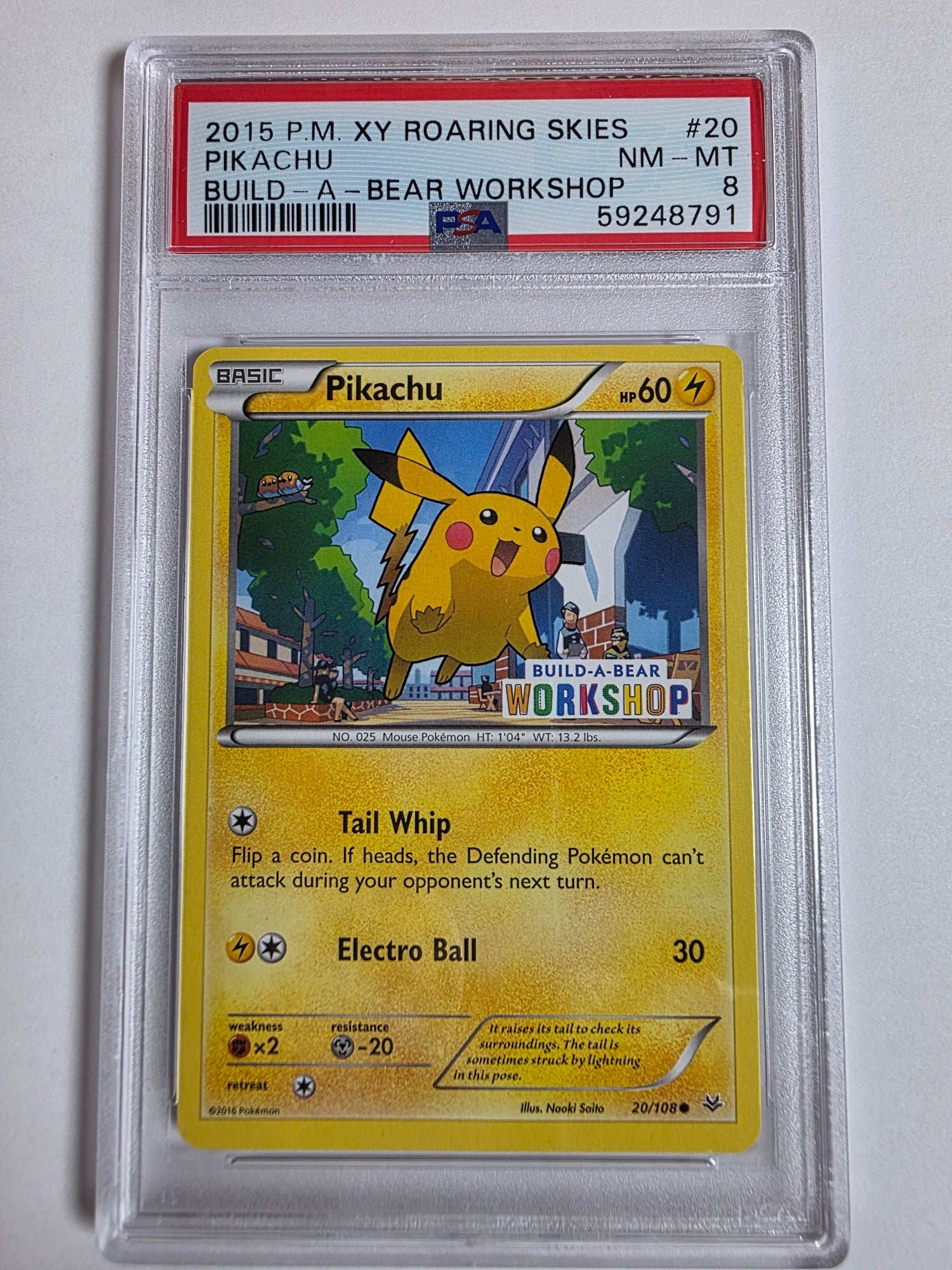 2015 Roaring Skies Pikachu Build-A-Bear Workshop Promo #20 - PSA 8