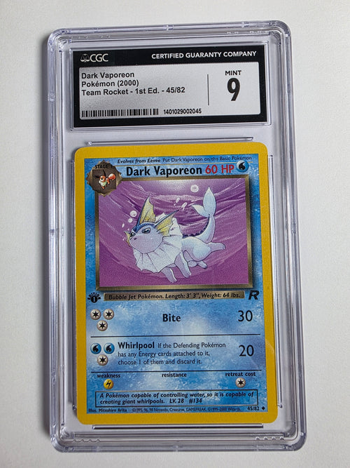 2000 Pokemon 1st Edition Team Rocket - Dark Vaporeon - #45/82